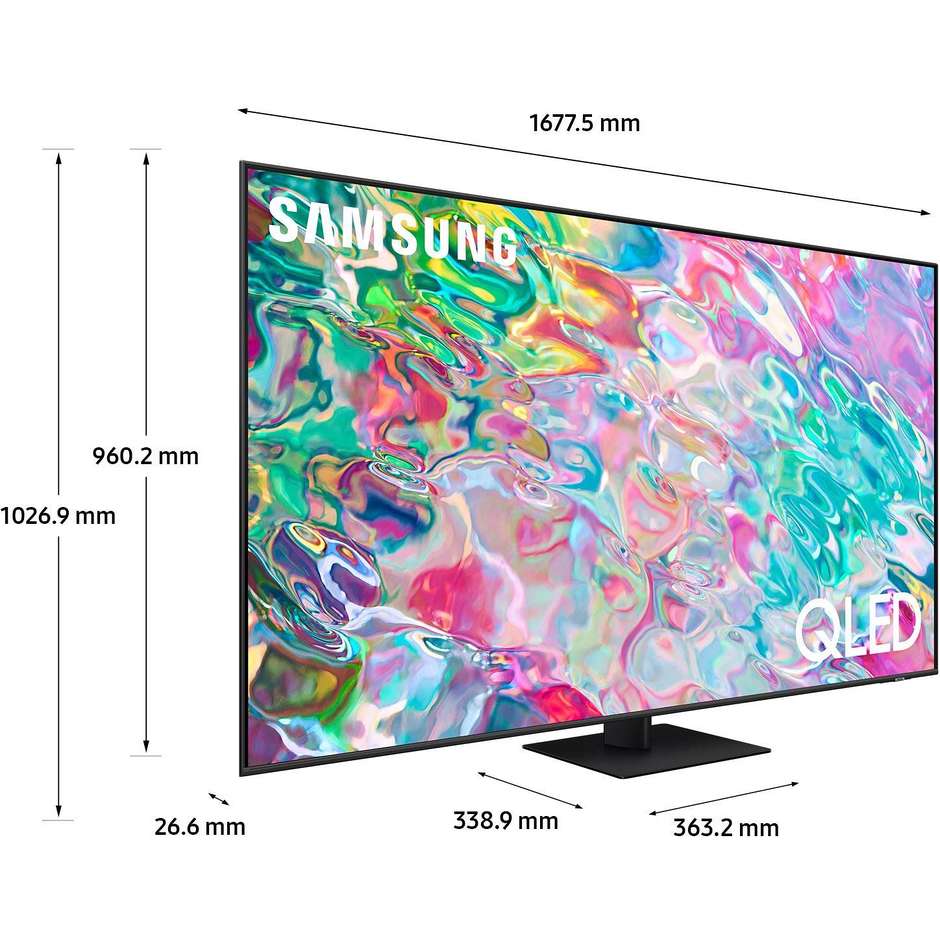 Samsung QE75Q70BAT Tv QLED 75" 4K Ultra HD Smart TV Wi-Fi Classe E Colore cornice Grigio