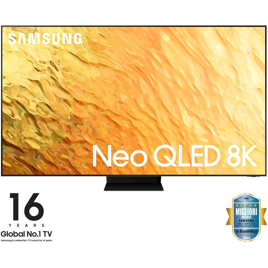 Samsung QE75QN800B Tv Neo QLED 75" 8K Ultra HD Smart Tv Wi-Fi Classe G Colore cornice  Acciaio inossidabile