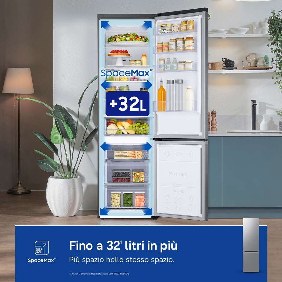 Samsung RB38C600CS9 Frigorifero Combinato EcoFlex AI Total No Frost C Acciaio inox