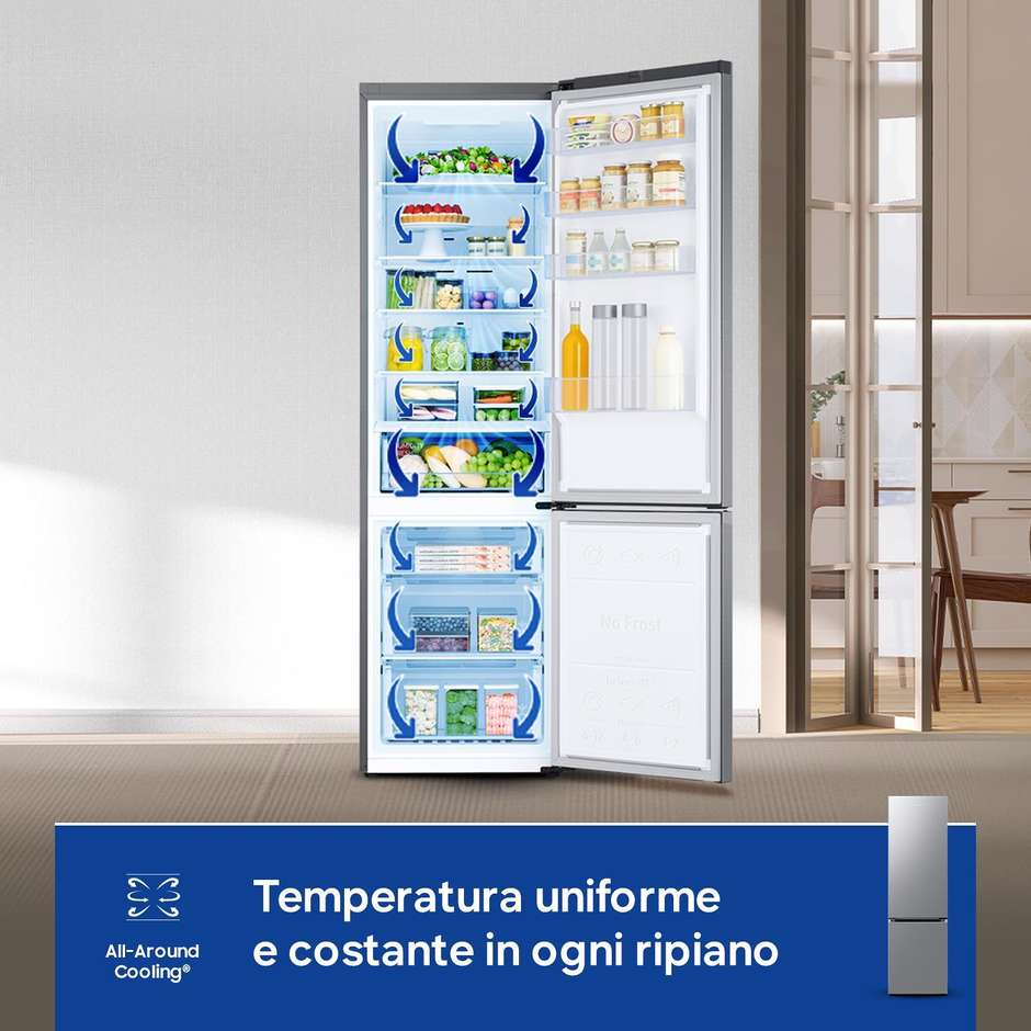 Samsung RB38C600CS9 Frigorifero Combinato EcoFlex AI Total No Frost C Acciaio inox