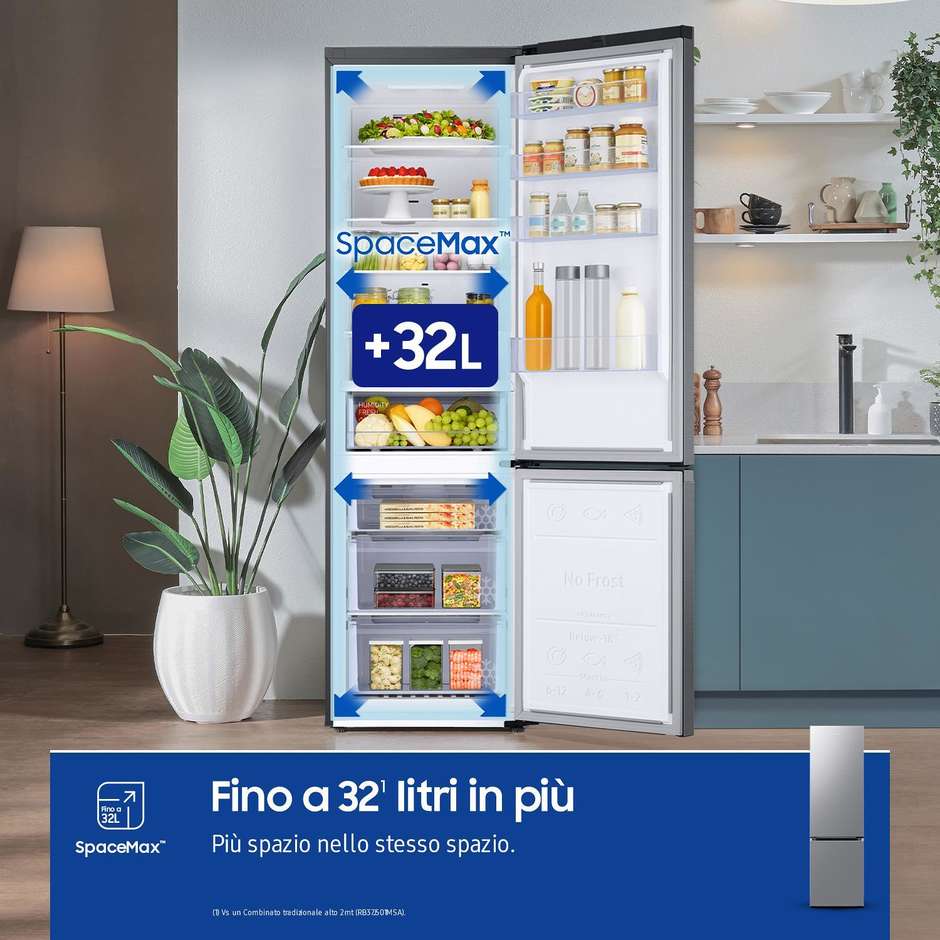 Samsung RB38C600CS9 Frigorifero Combinato EcoFlex AI Total No Frost C Acciaio inox