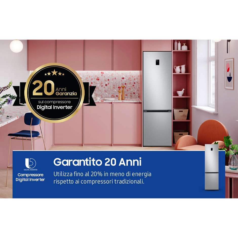 Samsung RB38C672CSA Frigorifero Combinato Optimal Fresh+ SpaceMax 390 L Classe C Metal Inox