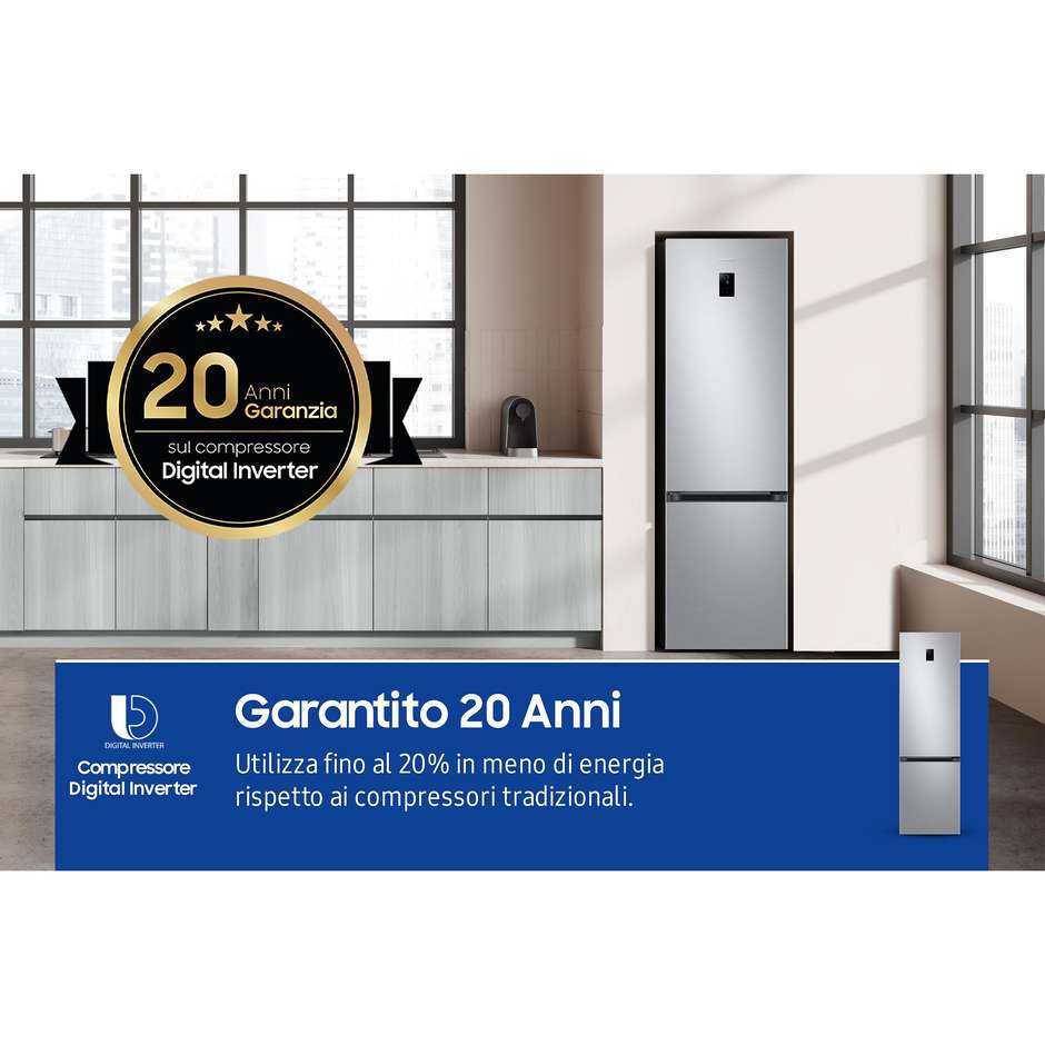 Samsung RB38C774DSA Frigorifero Combinato 390 Lt No Frost Classe D colore acciaio inox