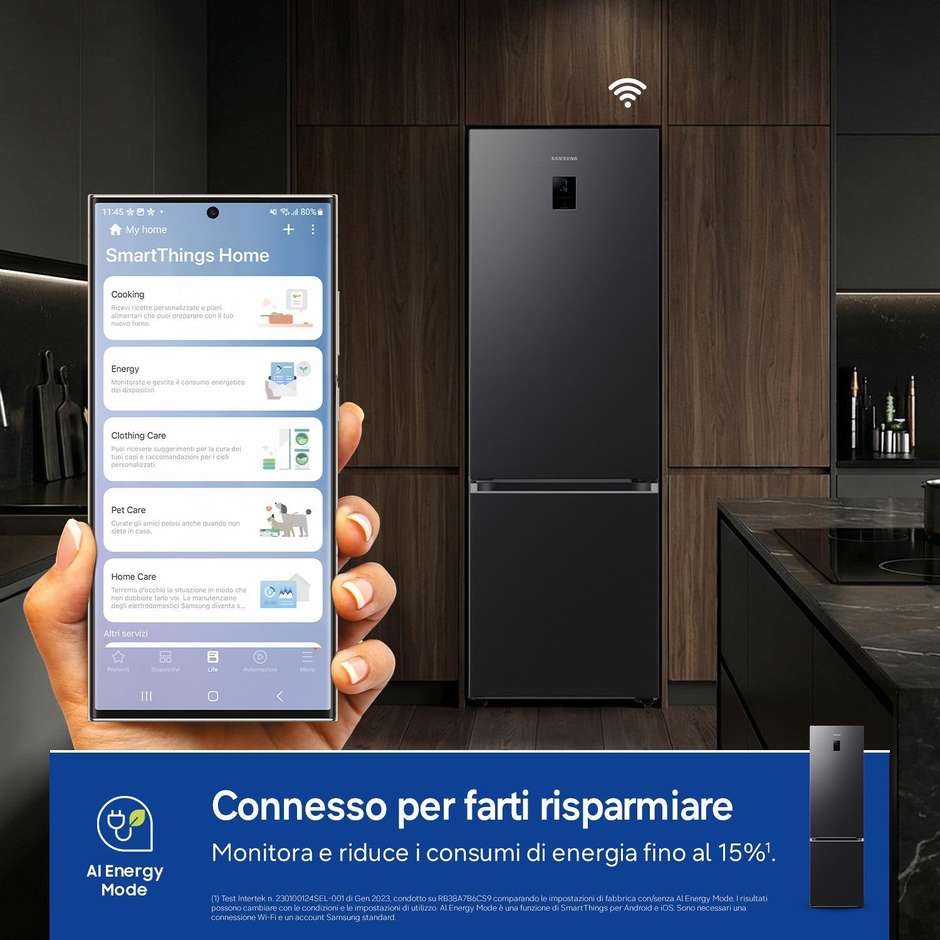 Samsung RB38C776CB1/EF EcoFlex AI Frigorifero 390 L NoFrost C