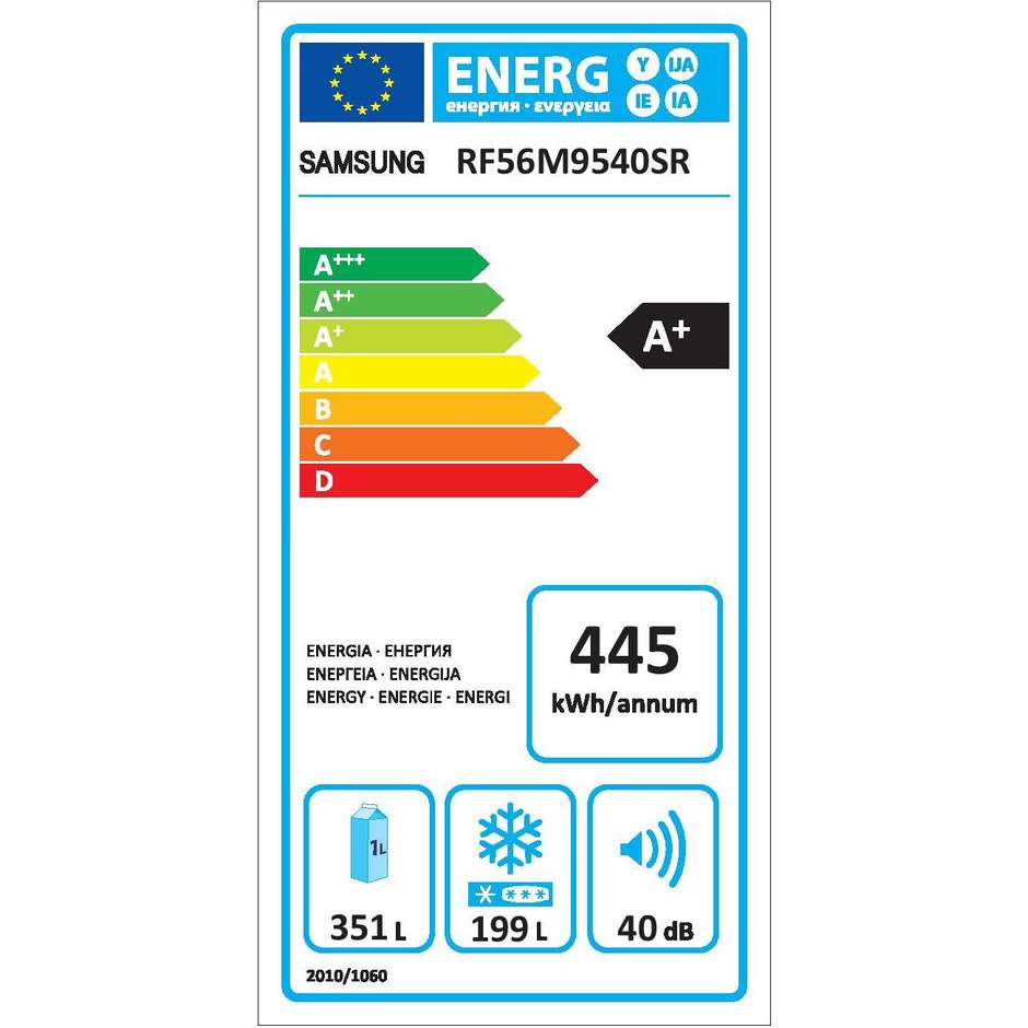 Samsung RF56M9540SR Frigorifero Side By Side Family Hub Triple Cooling Classe A+ Capacità 550 Lt Colore Inox