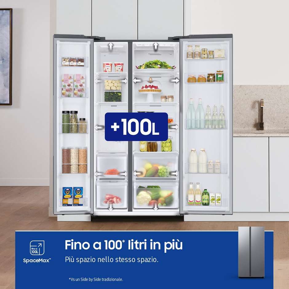 Samsung RS62DG5003S9 Frigorifero Side-by-side Libera installazione Capacita 655 Lt Classe E Colore  Acciaio inox