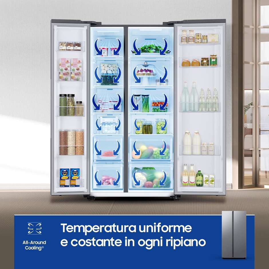 Samsung RS62DG5003S9 Frigorifero Side-by-side Libera installazione Capacita 655 Lt Classe E Colore  Acciaio inox