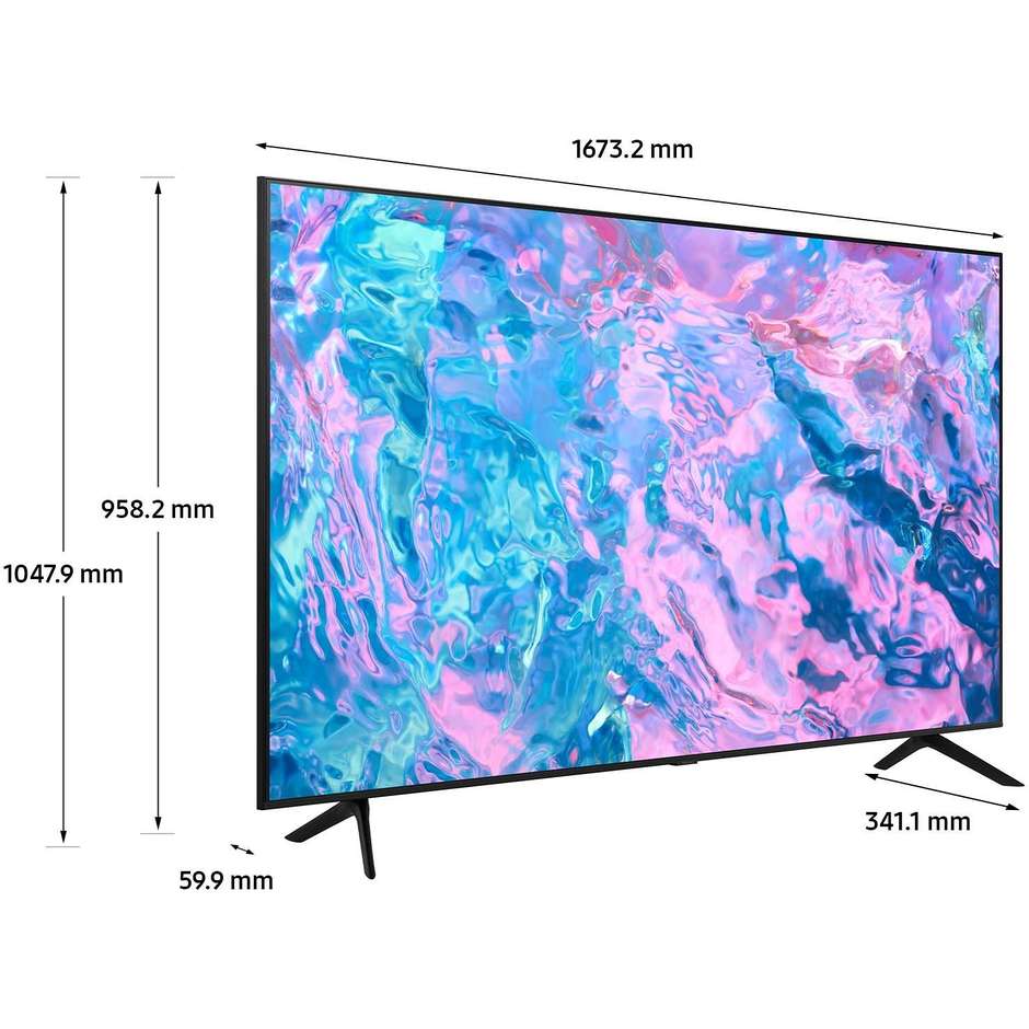 Samsung Series 7 UE75CU7170U Smart TV Crystal UHD 4K 75" LED Wi-Fi Nero