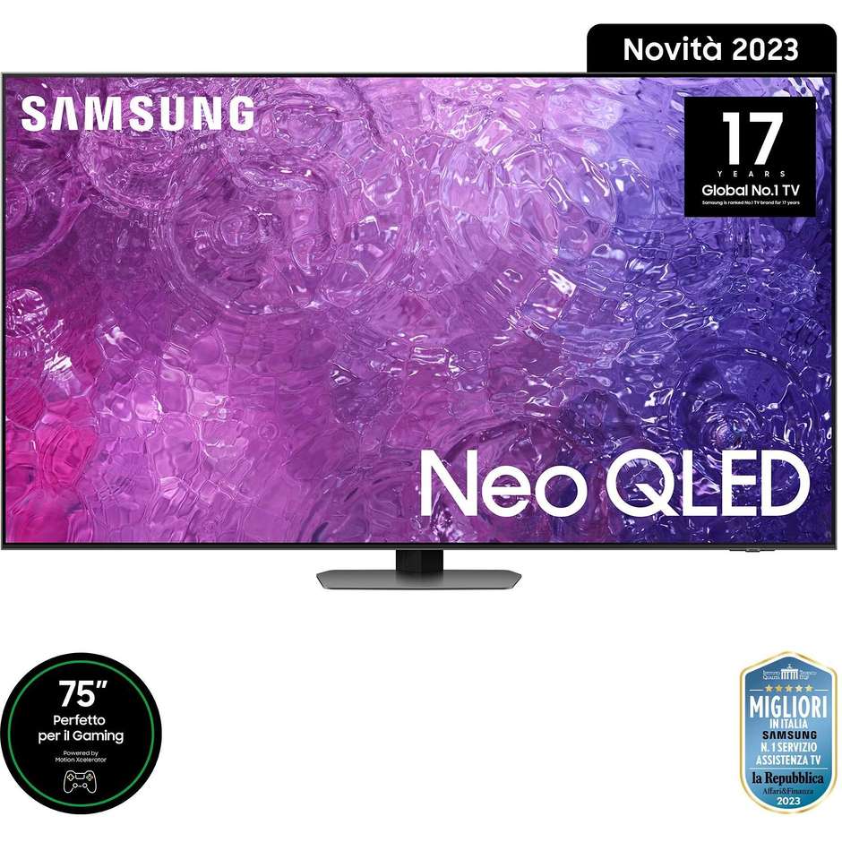 Samsung Series 9 QE75QN90CATXZT TV Neo QLED 75" 4K Ultra HD Smart TV Wi-Fi Classe F Colore Nero