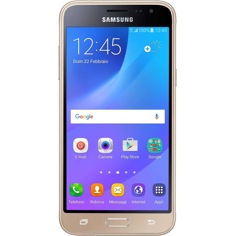 Samsung SM-J320FZDNITV Galaxy J3 2016 Smartphone Android Display Super Amoled 5" Fotocamera 8 Mega Pixel Memoria 8 GB Colore Oro