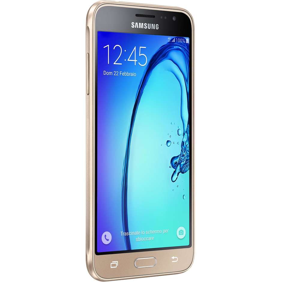 Samsung SM-J320FZDNITV Galaxy J3 2016 Smartphone Android Display Super Amoled 5" Fotocamera 8 Mega Pixel Memoria 8 GB Colore Oro