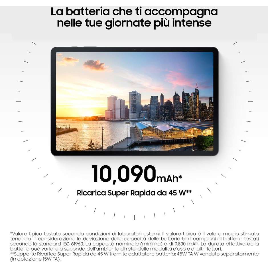 SAMSUNG SM-T733NZK Tablet 12,4" Snapdragon 778G 6 GB 4 GB Memoria Android 11 Colore Black