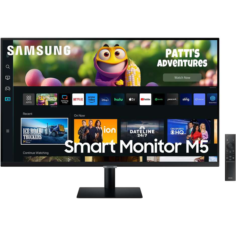 Samsung Smart Monitor M5 M50C 27" Full HD Smart TV Tizen Wi-Fi Bluetooth AirPlay Altoparlanti Integrati Telecomando Nero (LS27CM500EUXEN)