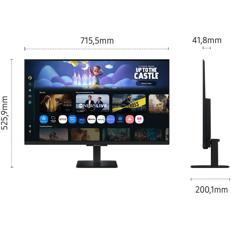 Samsung Smart Monitor M5 M50F 32" Full HD Smart TV Nero