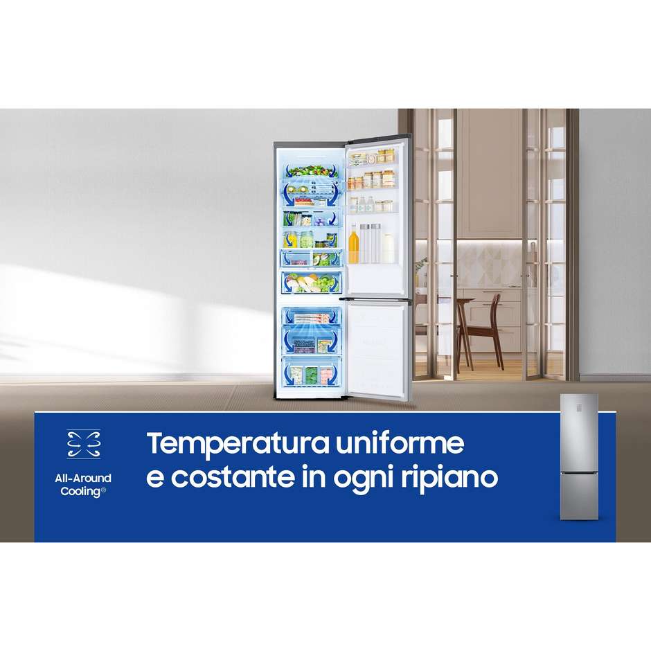 Samsung SpaceMax RB38C675CS9 Frigorifero Combinato Wi-Fi SmartThings Optimal Fresh+ 390 L Classe C Inox