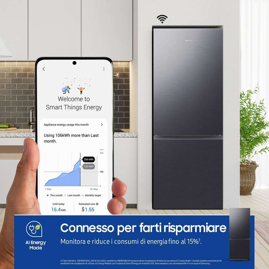 Samsung SpaceMax RB50DG601EB1 Frigorifero Combinato Formato 76 cm 508 L Classe E Antracite