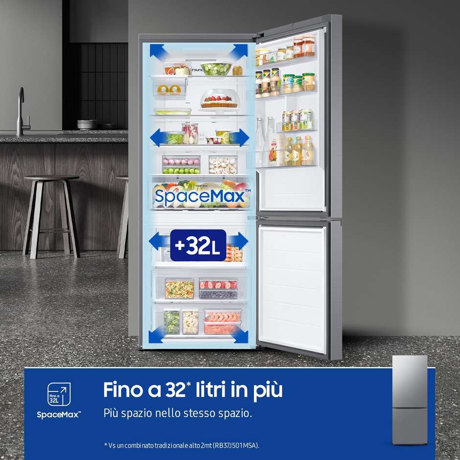 Samsung SpaceMax RB50DG602ES9 Frigorifero Combinato Formato 76 cm 508 L Classe E Inox