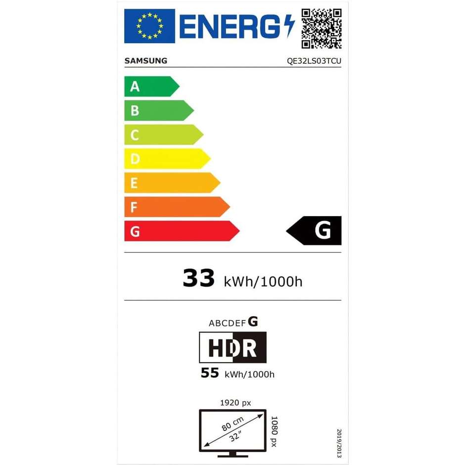 Samsung The Frame QE32LS03TCUXZT Smart TV QLED 32 pollici Full HD, nero