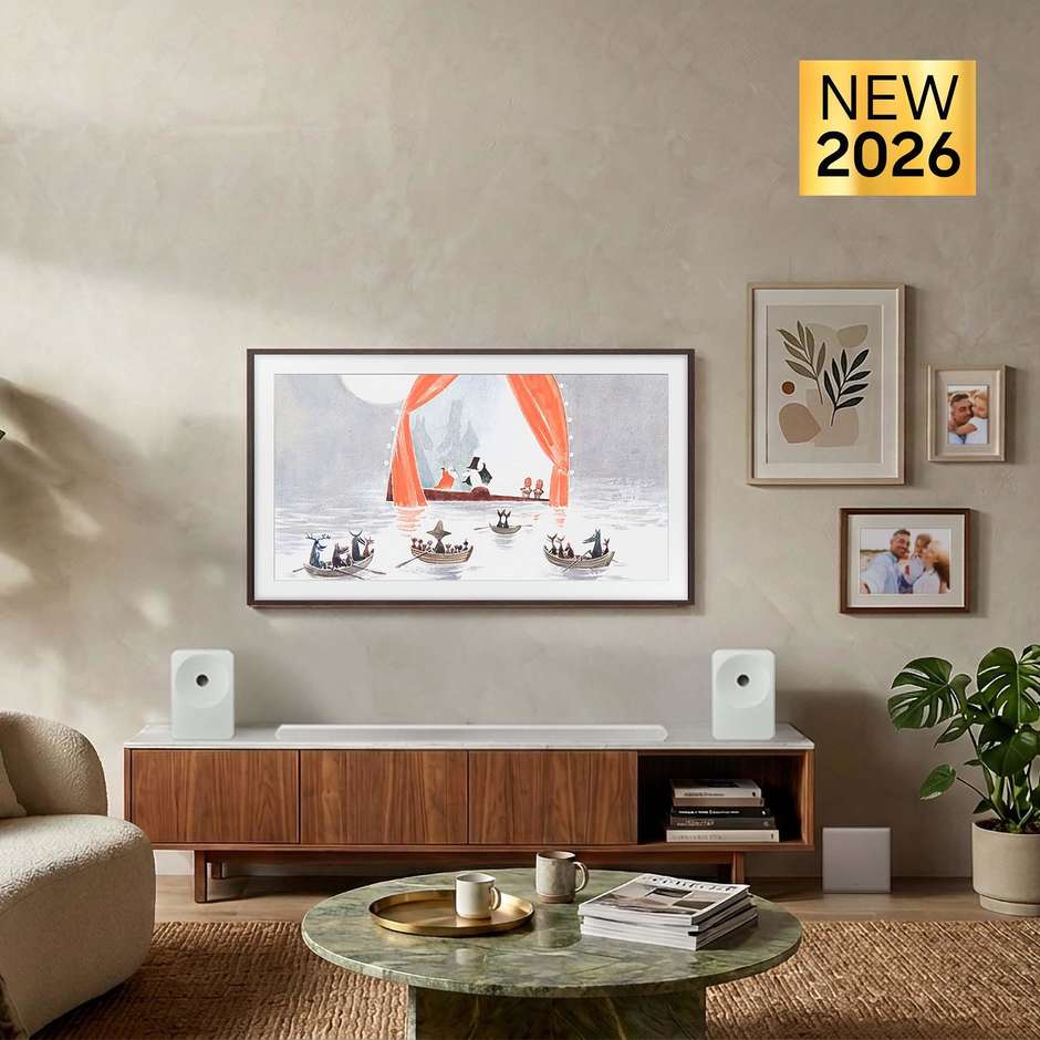 Samsung The Frame QE55LS03HW Smart TV 55" QLED 4K Ultra HD 144 Hz Display Matte Art Mode Nero