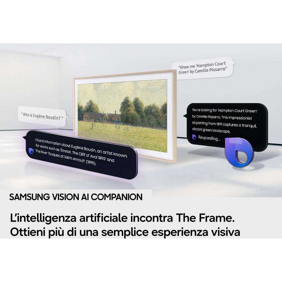 Samsung The Frame QE55LS03HW Smart TV 55" QLED 4K Ultra HD 144 Hz Display Matte Art Mode Nero