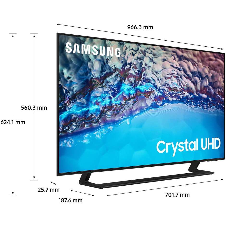 Samsung UE43BU8570 Tv LED 43" 4K Ultra HD Smart Tv Wi-Fi Classe G Colore cornice Nero