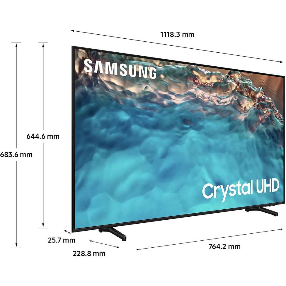 Samsung UE50BU8070 Tv LED 50" 4K Ultra HD Smart Tv Wi-Fi Classe G Colore cornice Nero