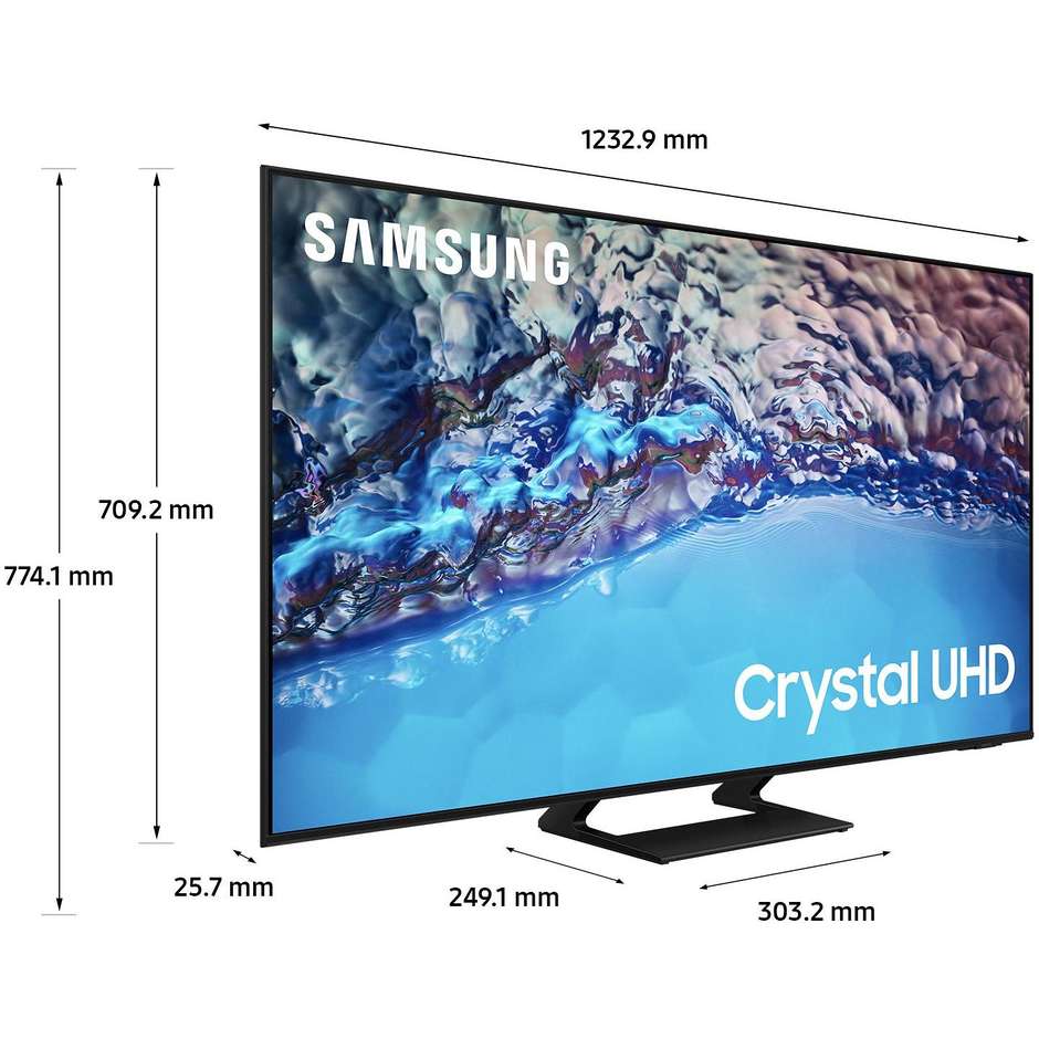 Samsung UE55BU8570 Tv LED 55" 4K Ultra HD Smart Tv Wi-Fi Classe G Colore cornice Nero