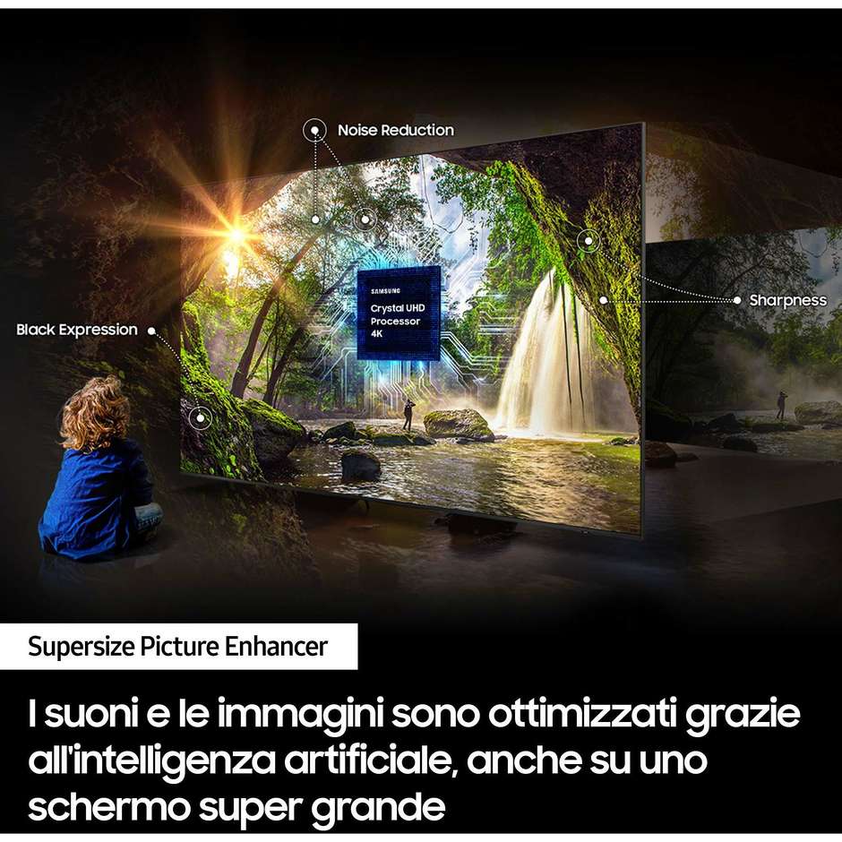 Samsung UE98DU9070UXZT Smart TV LED 98" 4K Ultra HD Wi-Fi DVB-T2 Classe F Nero