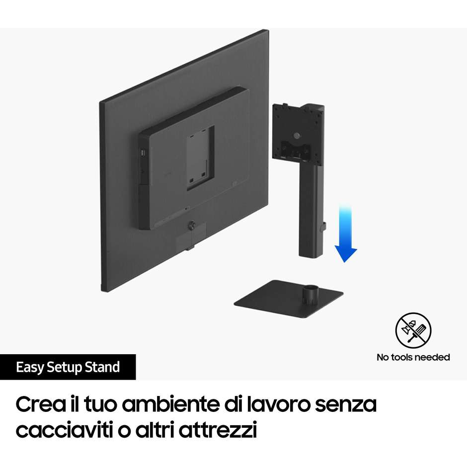 Samsung ViewFinity S7 S70D Monitor 27" 4K Ultra HD UHD 3840x2160 IPS HDR10 1 Miliardo di Colori DisplayPort HDMI Nero (LS27D700EAUXEN)