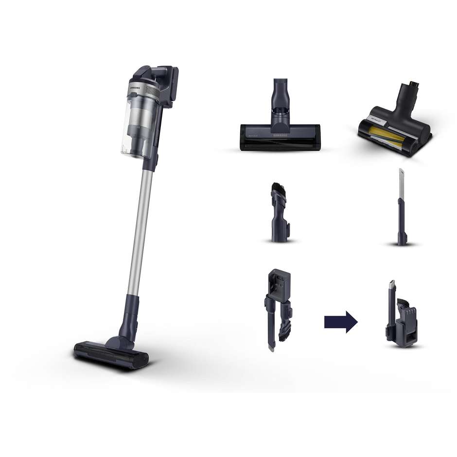 Samsung VS15A60AGR Scopa Elettrica Ricaricabile Senza Fili Ciclonica 150 W 21,6 V 0,8 L Nero Argento