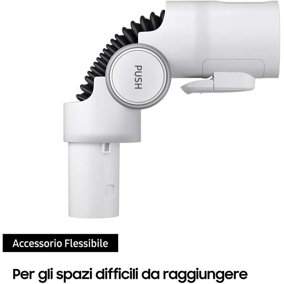 Samsung VS15T7031R4 Scopa Elettrica Ricaricabile Senza Fili 150 W, Contenitore Multiciclonico 0,8 L, Filtro HEPA, Bianco