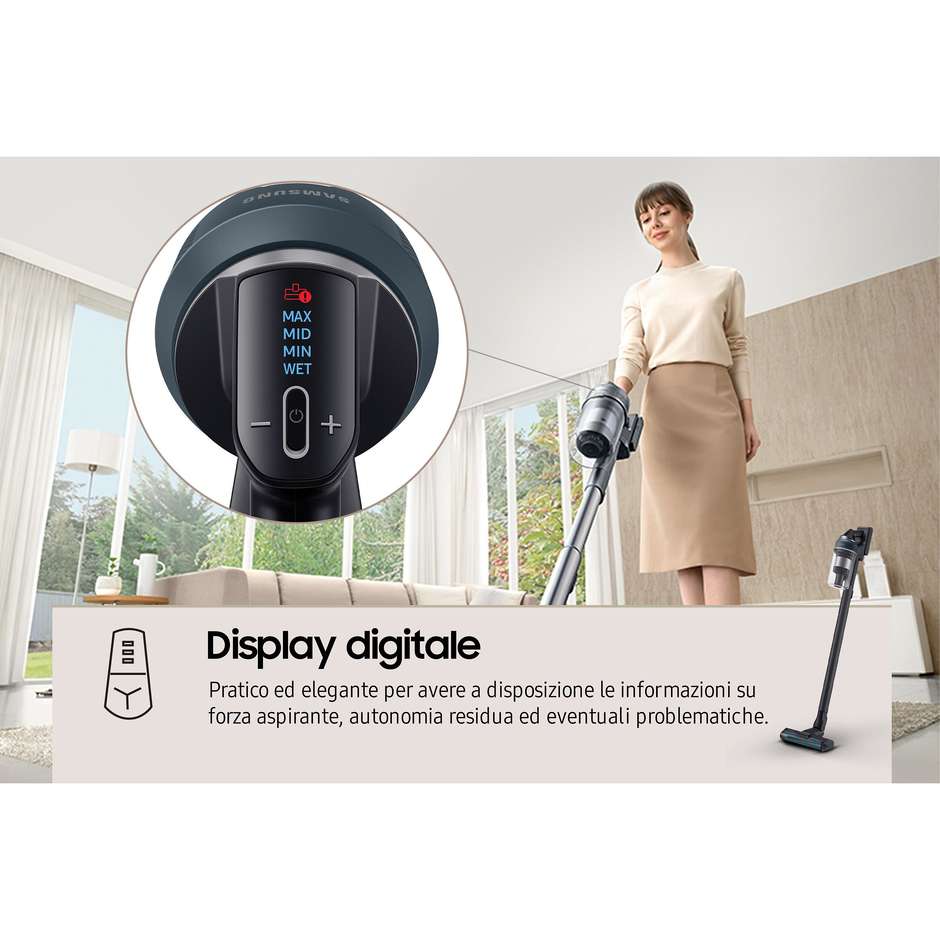 Samsung VS20C852FTB/WA Scopa Elettrica Ricaricabile Senza Fili Ciclonica Nero