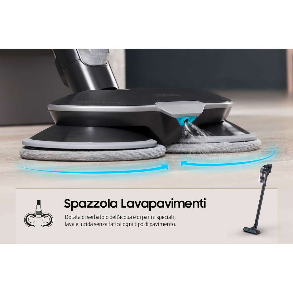 Samsung VS20C852FTB/WA Scopa Elettrica Ricaricabile Senza Fili Ciclonica Nero