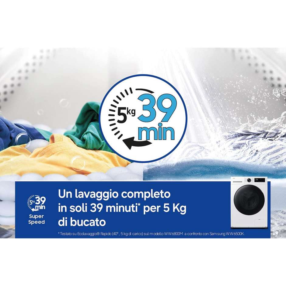 Samsung WD90HG5U34BEET Lavasciuga Carica Frontale 9+6 kg 1400 giri Bianco