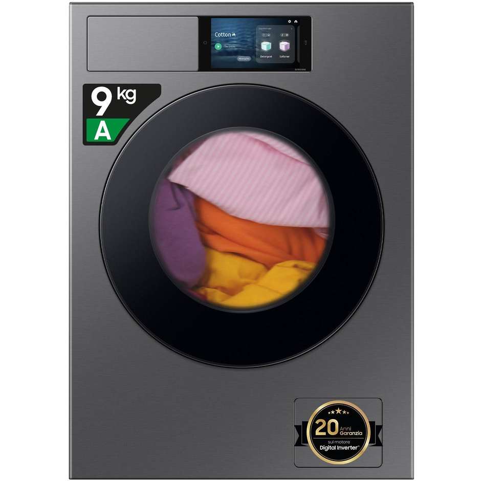Samsung WF90F09C4SU3 Lavatrice Carica frontale Capacita 9 Kg 1400 Giri/min Classe A Colore Argento