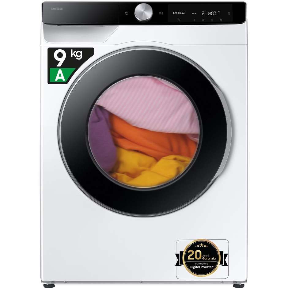 Samsung WW90DG6G94LKU3 Lavasciuga 9+5 kg 1400 Giri/min Classe A Bianco