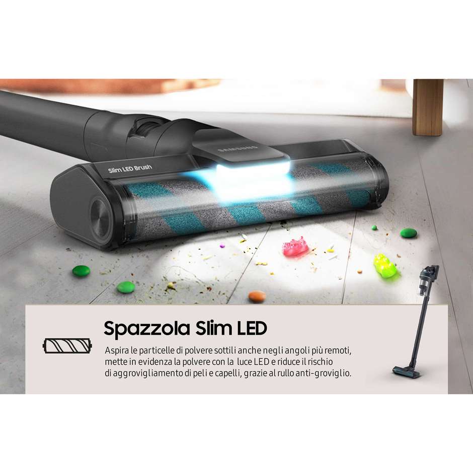 SamsungVS20C852FTB/WA  Aspirapolvere senza filo Jet 85 premium Potenza 210 W Colore Nero, Blu