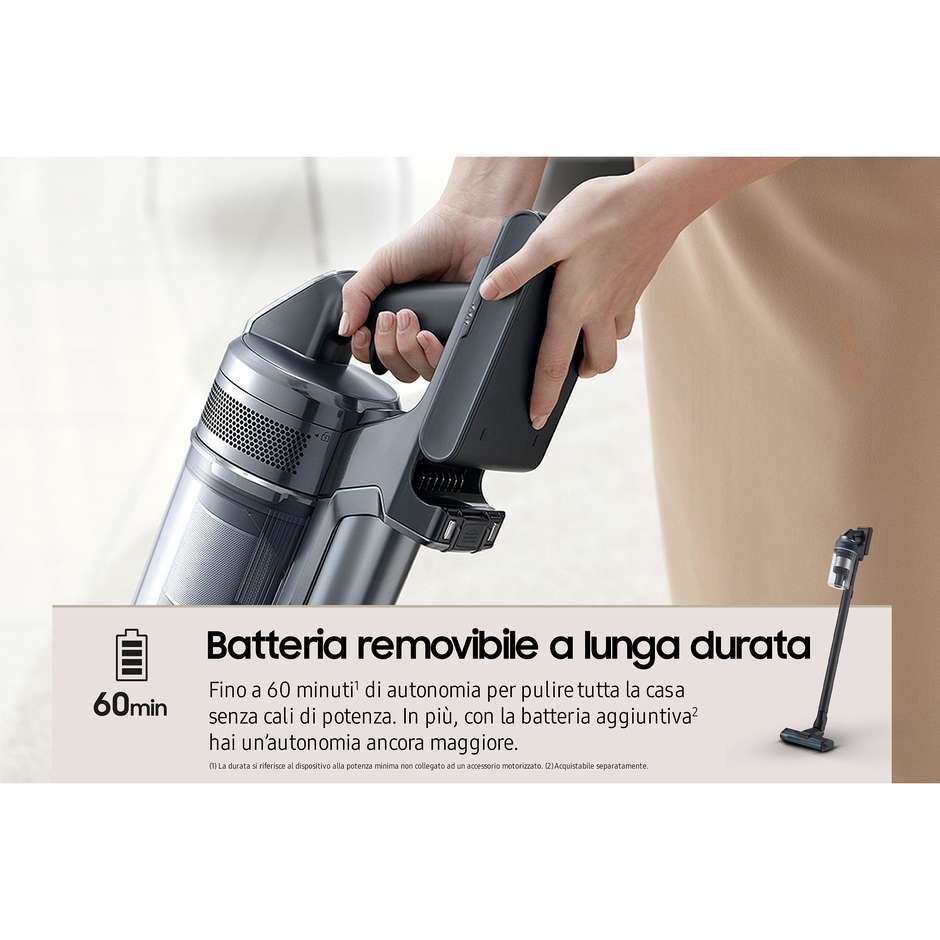 SamsungVS20C852FTB/WA  Aspirapolvere senza filo Jet 85 premium Potenza 210 W Colore Nero, Blu