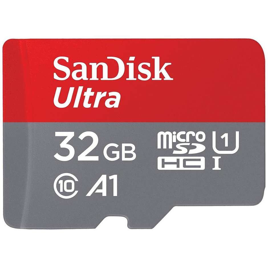 Sandisk SDSQUA4064 Memory Card con adattatore Capacità 32 Gb colore grigio e rosso