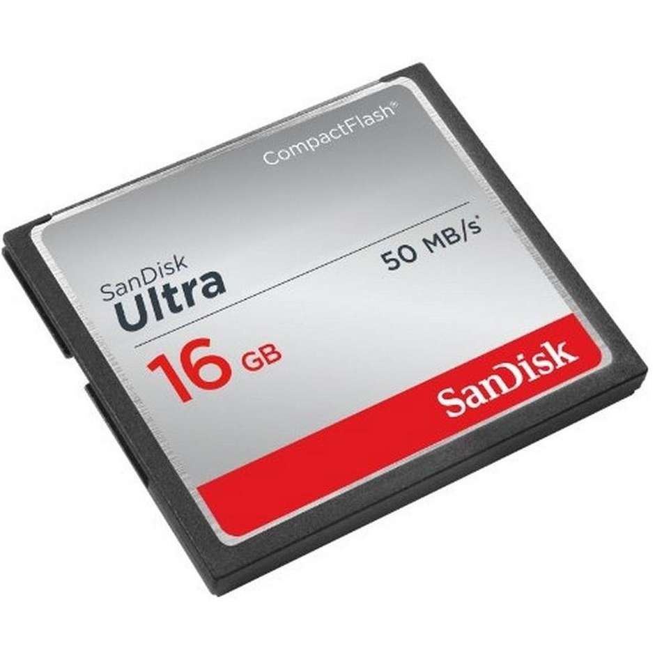 SanDisk Ultra CompactFlash 16GB (SDCFHS-016G-G46) Scheda di Memoria 50 MB/s per Fotocamere Reflex