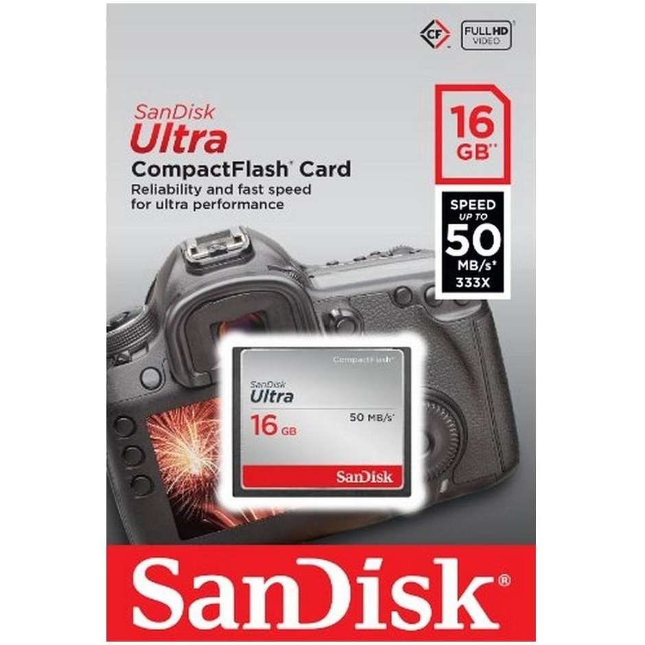 SanDisk Ultra scheda CompactFlash da 16 GB nera