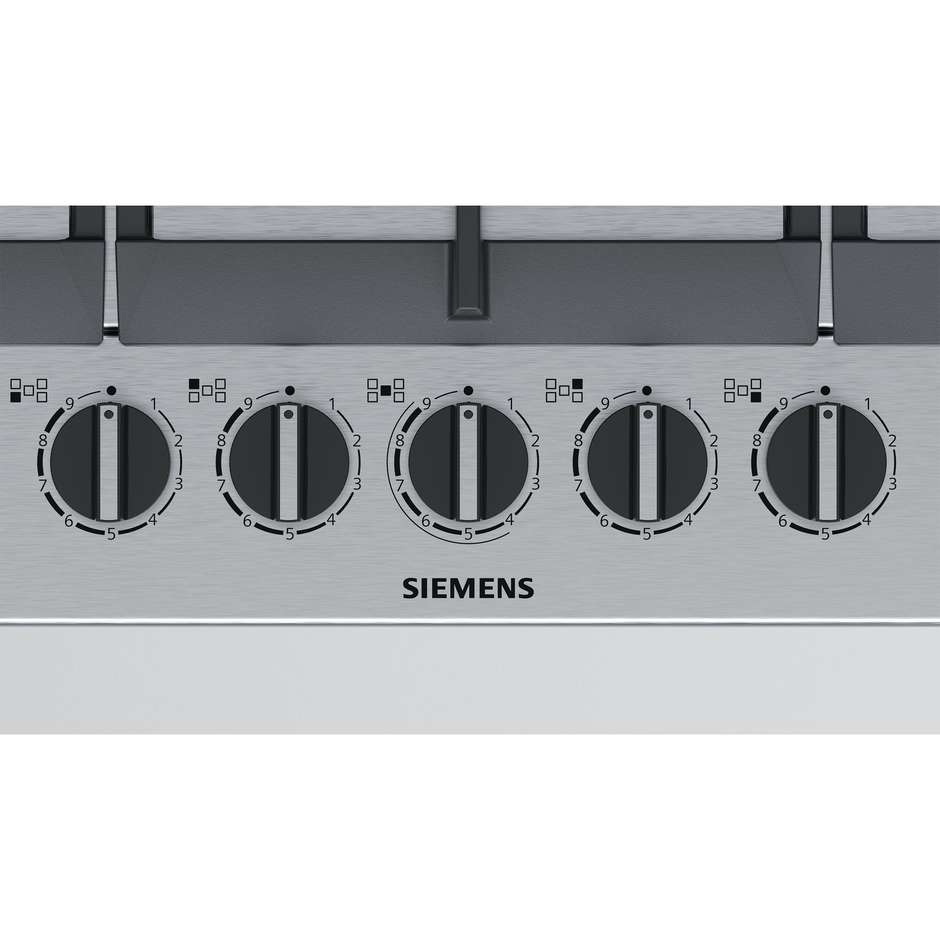 Siemens EC7A5RB90 piano cottura a gas 75 cm 5 fuochi colore inox