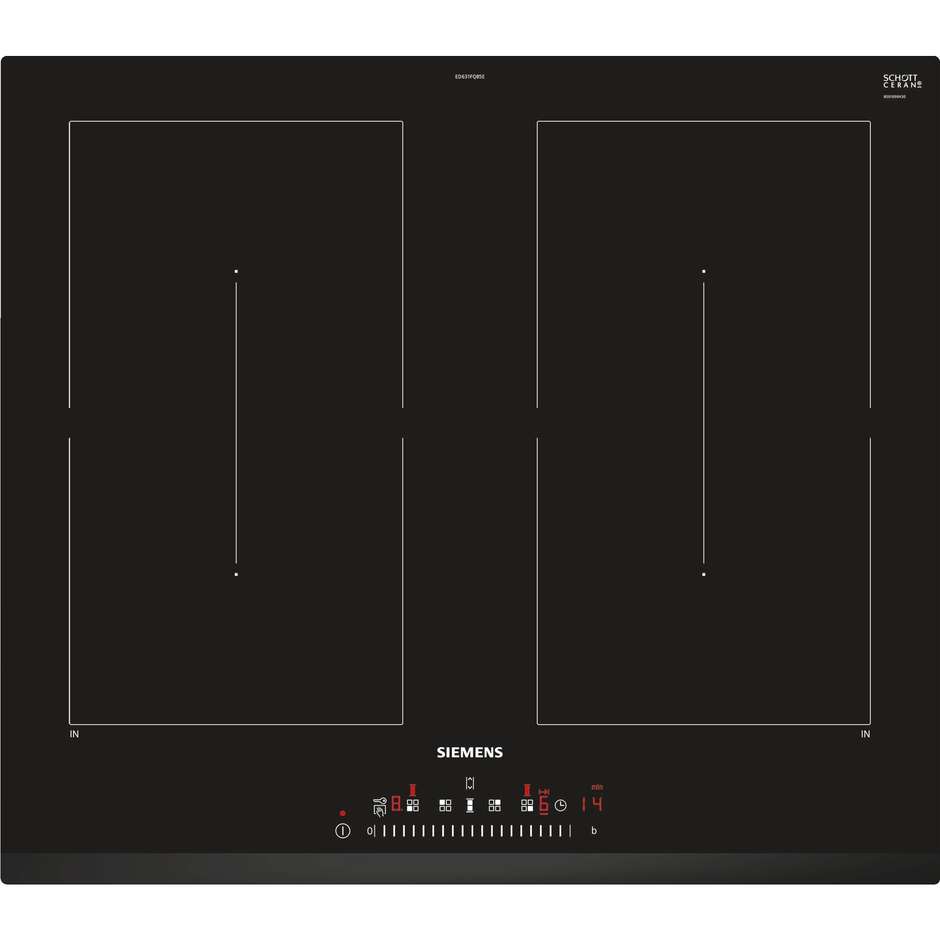 Siemens ED631FQB5E Piano cottura a induzione 60 cm 4 zone vetroceramica colore nero