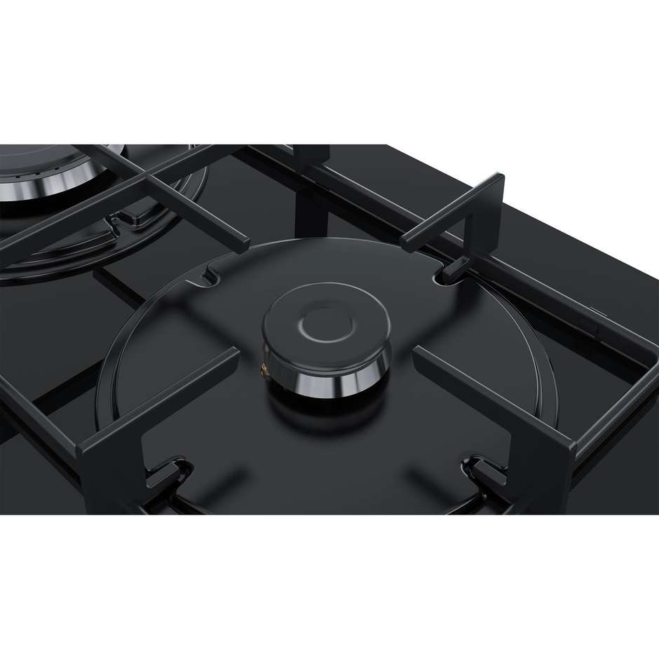 Siemens EN6B6PB80 piano cottura a gas 60 cm 4 fuochi griglie acciaio smaltato colore nero