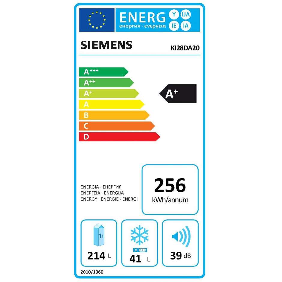 Siemens KI28DA20 frigorifero doppia porta da incasso 255 litri classe A+ Statico