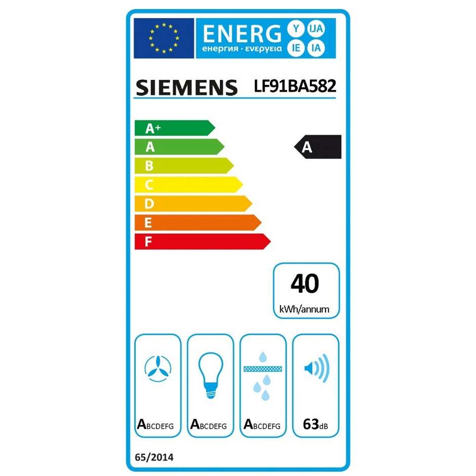 Siemens LF91BA582 iQ700 Cappa ad isola 90 cm 710 m3/h Classe A Colore Inox