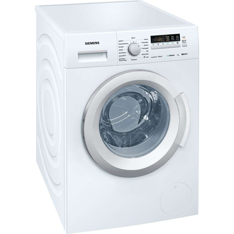 Siemens WM10K227IT iQ300 lavatrice carica frontale 7 Kg 1000 giri classe A+++ colore bianco