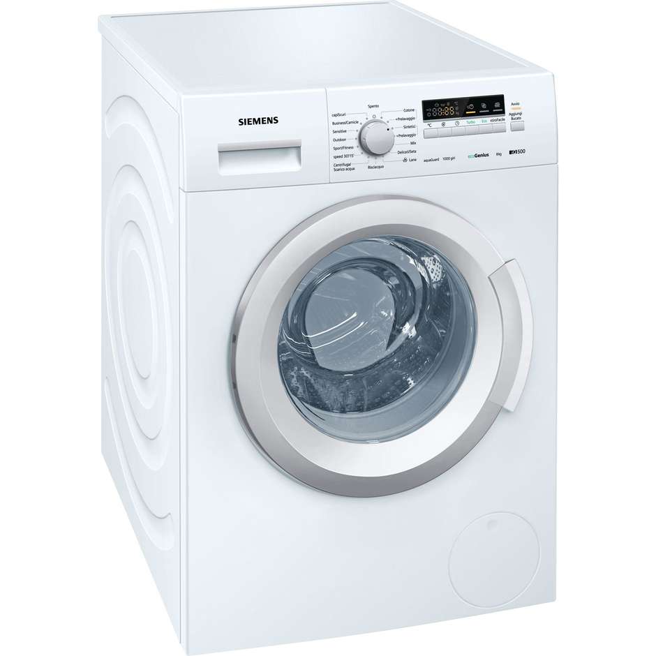Siemens WM10K228IT lavatrice carica frontale 8 Kg 1000 giri classe A+++ colore bianco