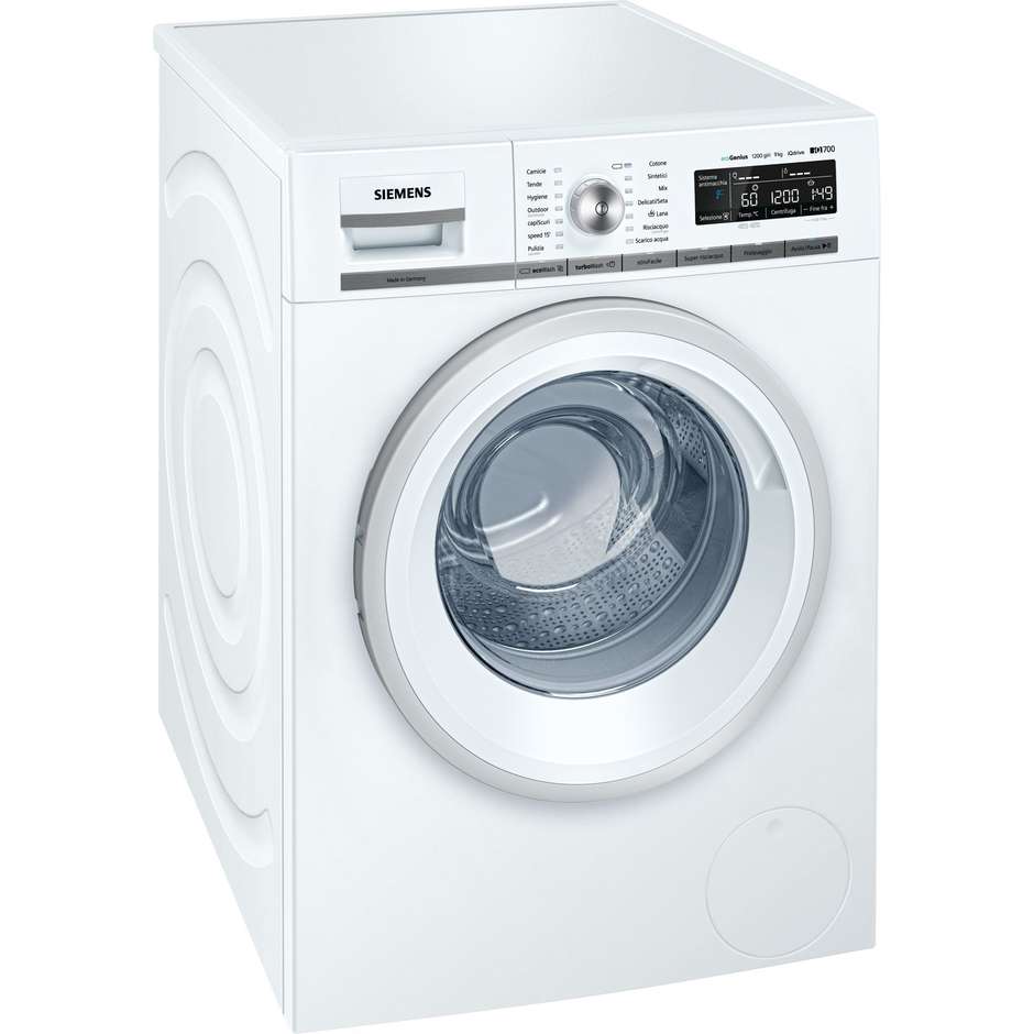 Siemens WM12W549IT iQ700 lavatrice carica frontale 9 Kg 1200 giri classe A+++ colore bianco