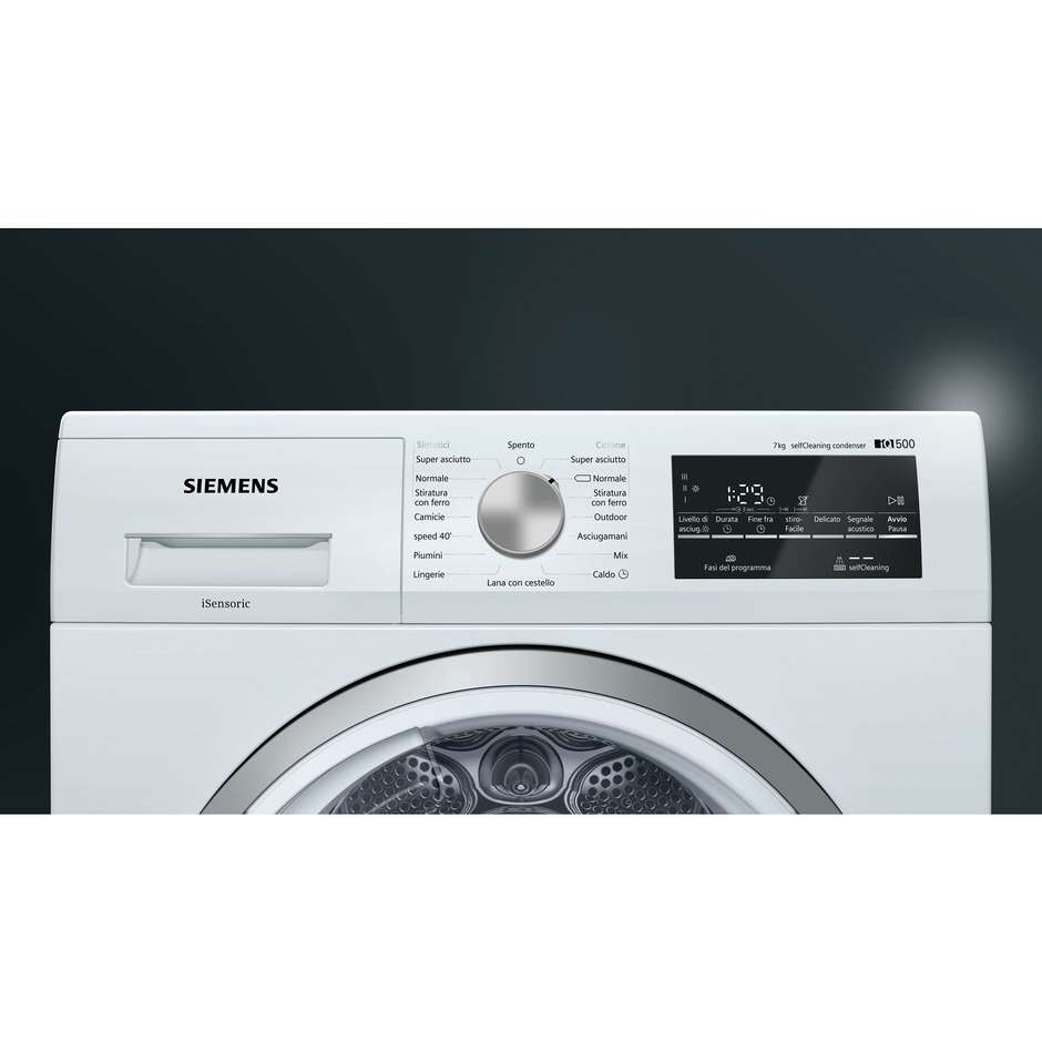 Siemens WT47W467II iQ500 asciugatrice a pompa di calore 7 Kg classe A++ colore bianco